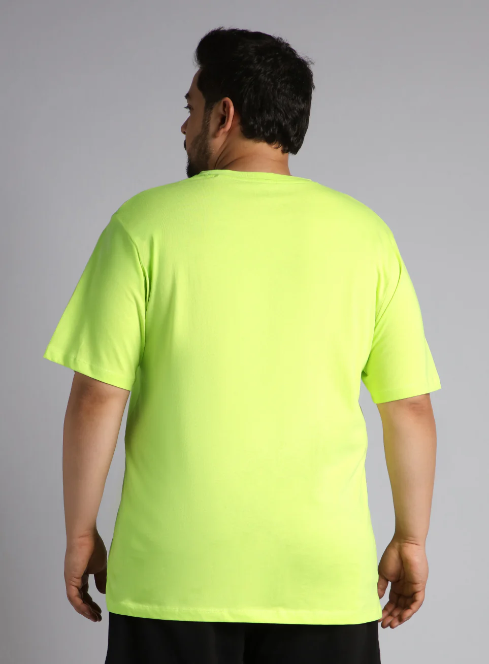 Men's Lime Cotton Plus Size Everyday Regular Fit T-shirt - Image 6