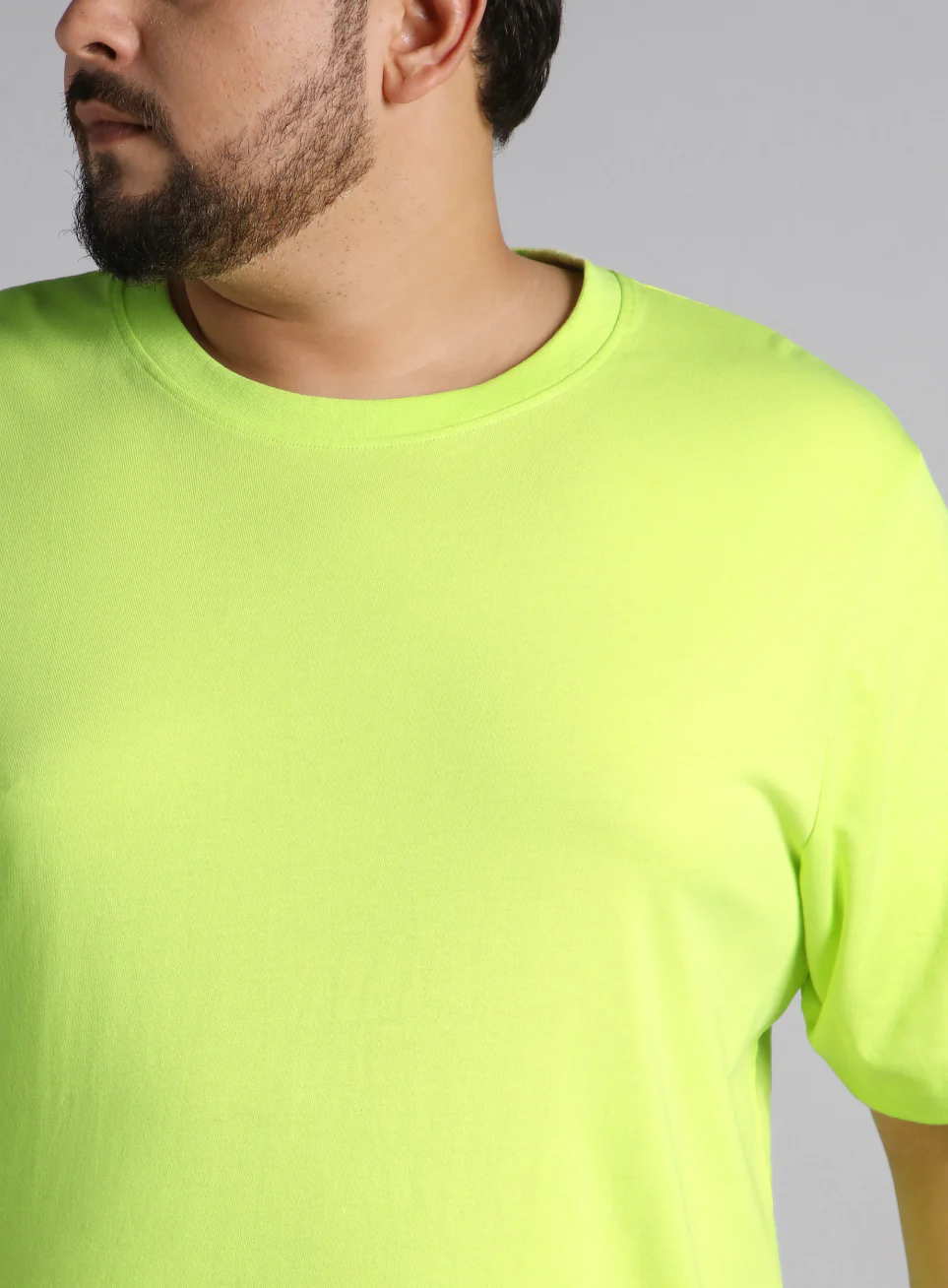 Men's Lime Cotton Plus Size Everyday Regular Fit T-shirt - Image 7