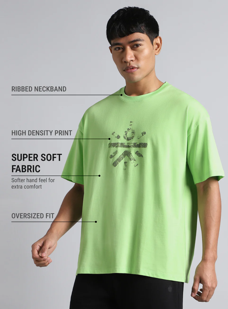 Men's Lime Cult Brand Carrier Oversized Fit T-shirt - Image 5