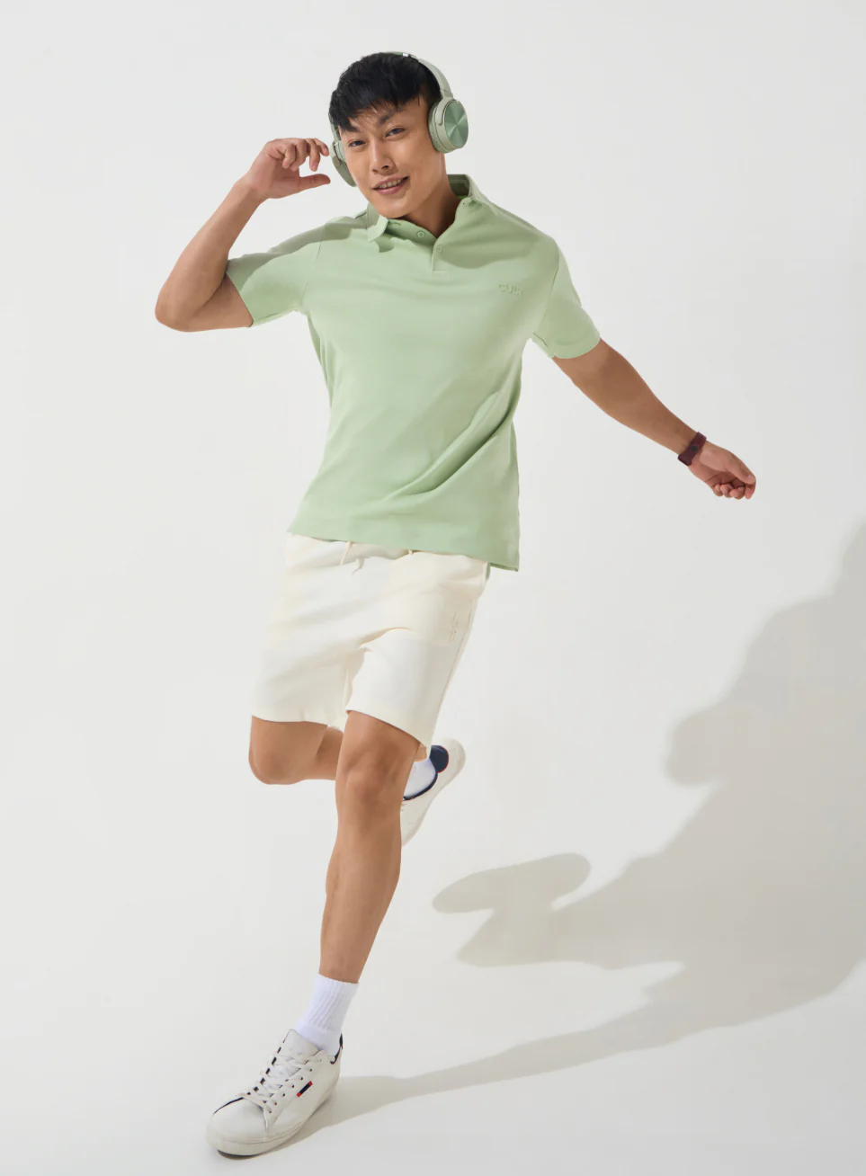 Men's Lime Everyday Luxe Cotton Polo T-shirt - Image 3