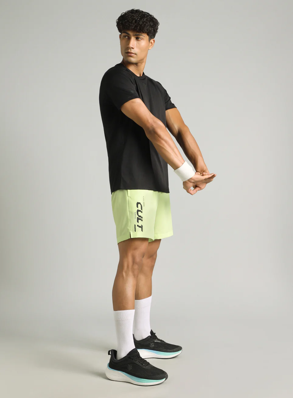 Men's Lime Motion Graphic Running Shorts - Image 2