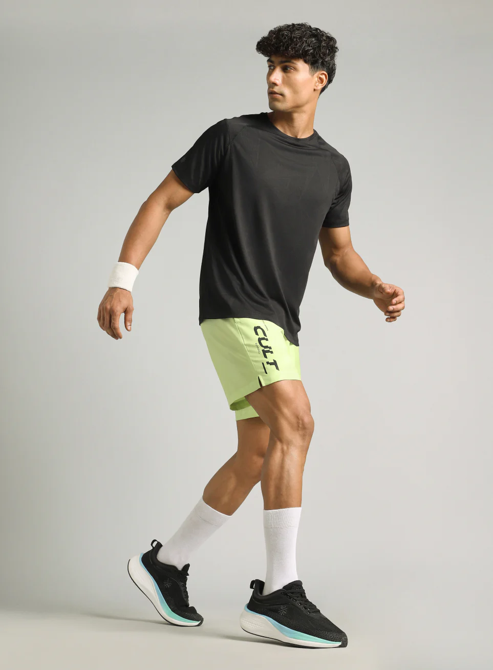 Men's Lime Motion Graphic Running Shorts - Image 3