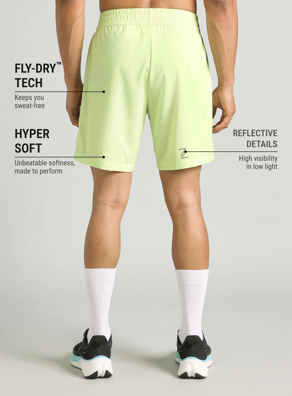 Men's Lime Motion Graphic Running Shorts - Image 6