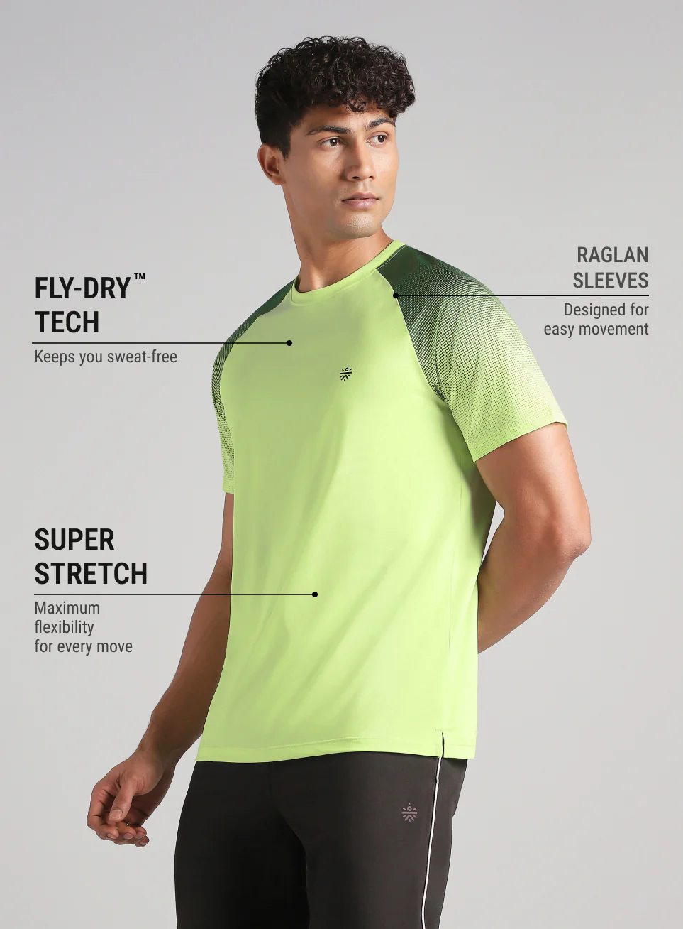 Men's Lime Power Pop Training T-Shirt - Image 5