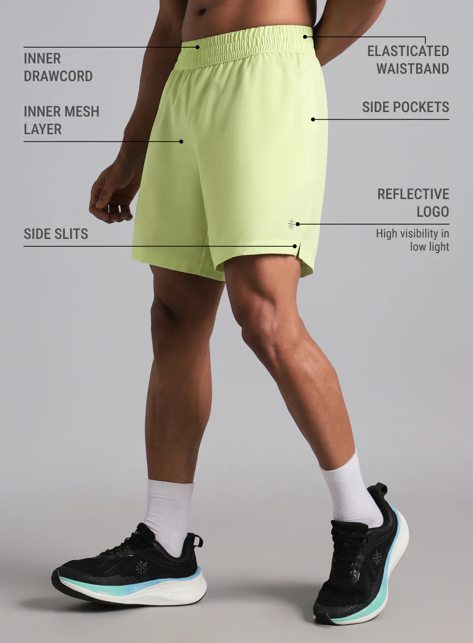 Men's Lime Swift Runner Shorts - Image 5