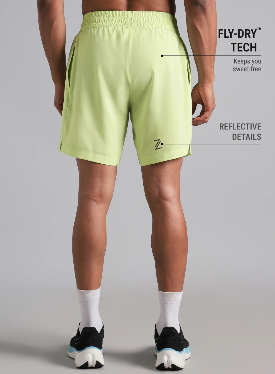 Men's Lime Swift Runner Shorts - Image 6