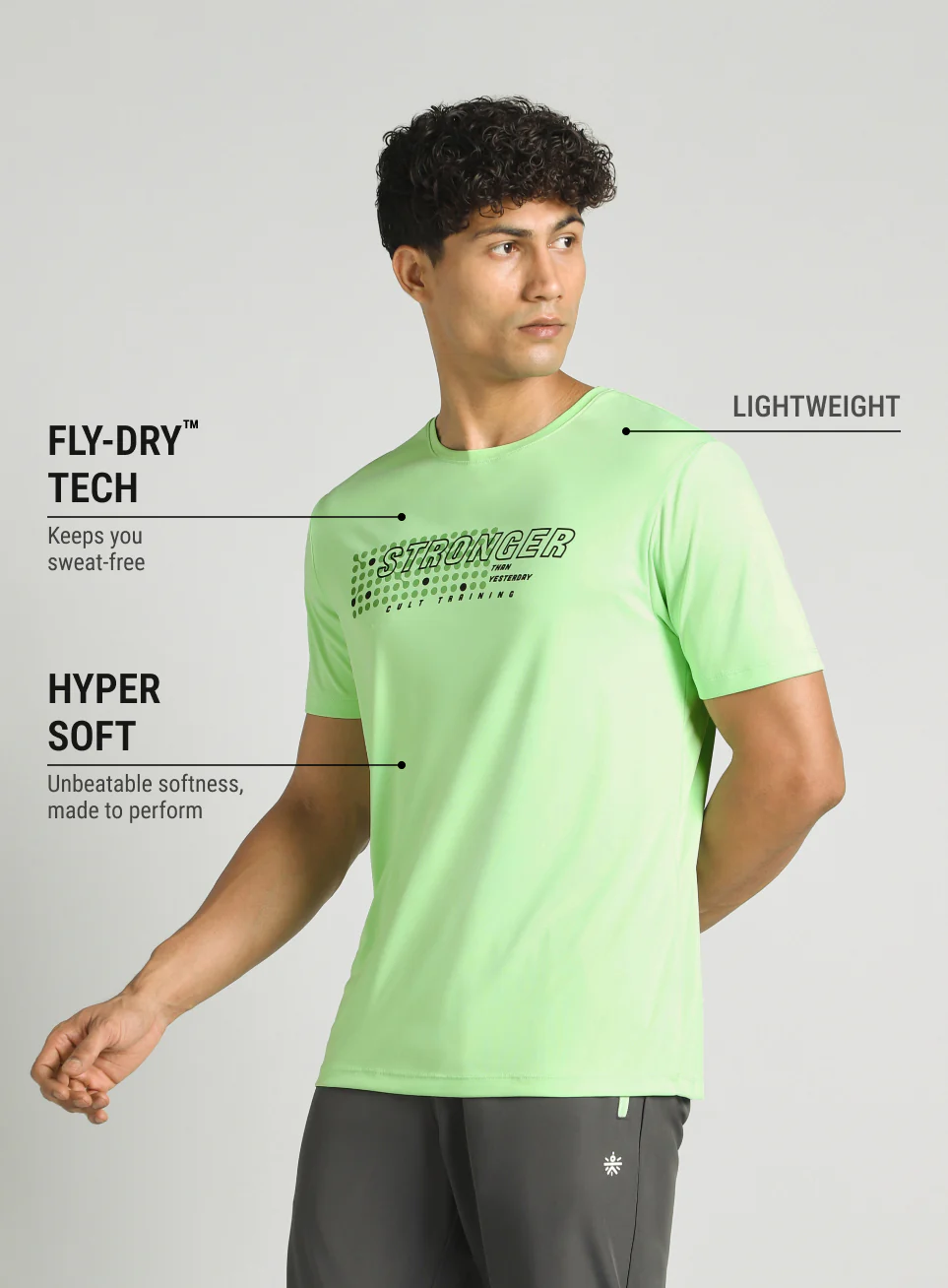 Men's Lime Train Stronger T-shirt - Image 5