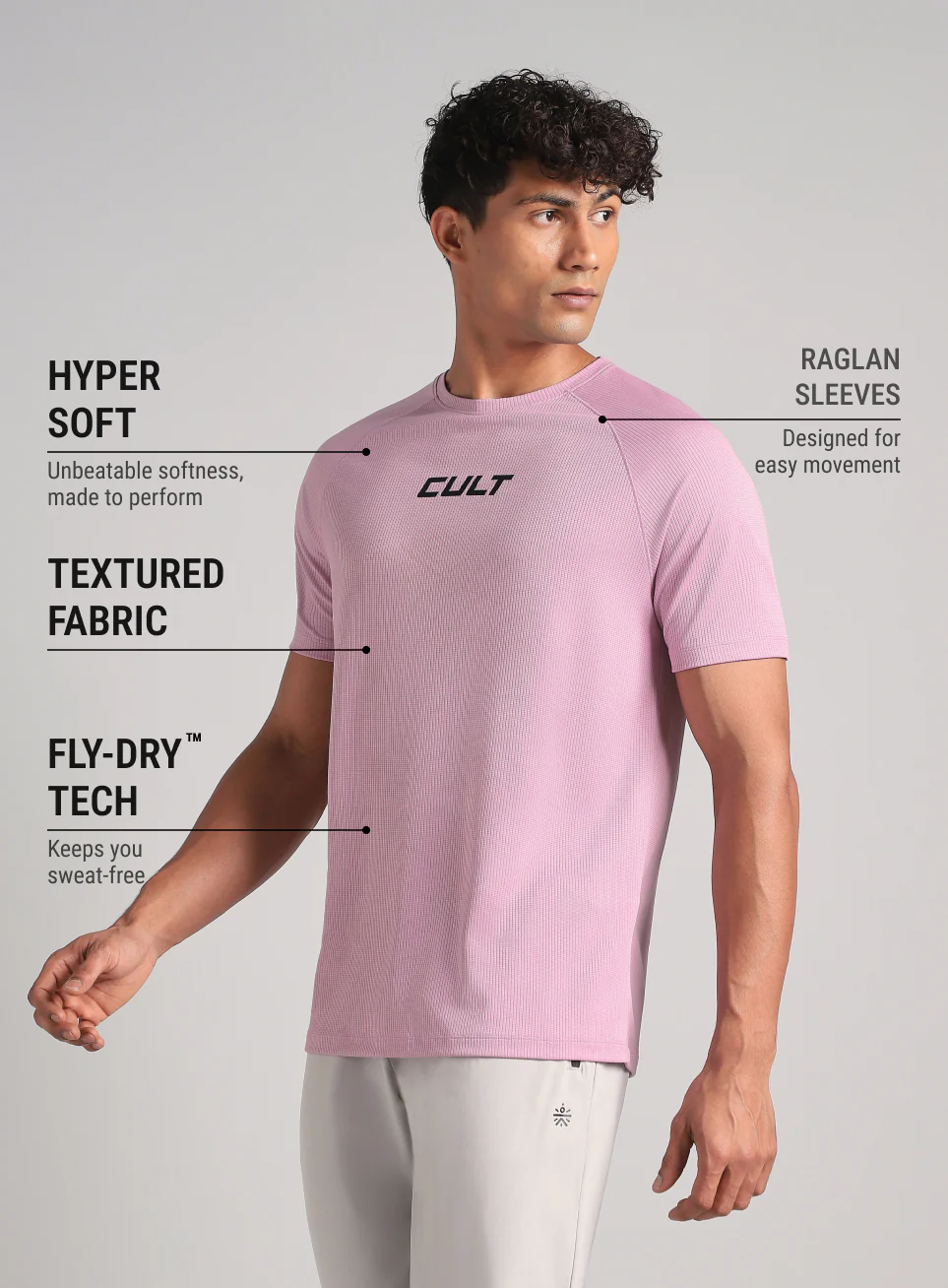 Men's Lt.Purple Easy Move Tee - Image 5