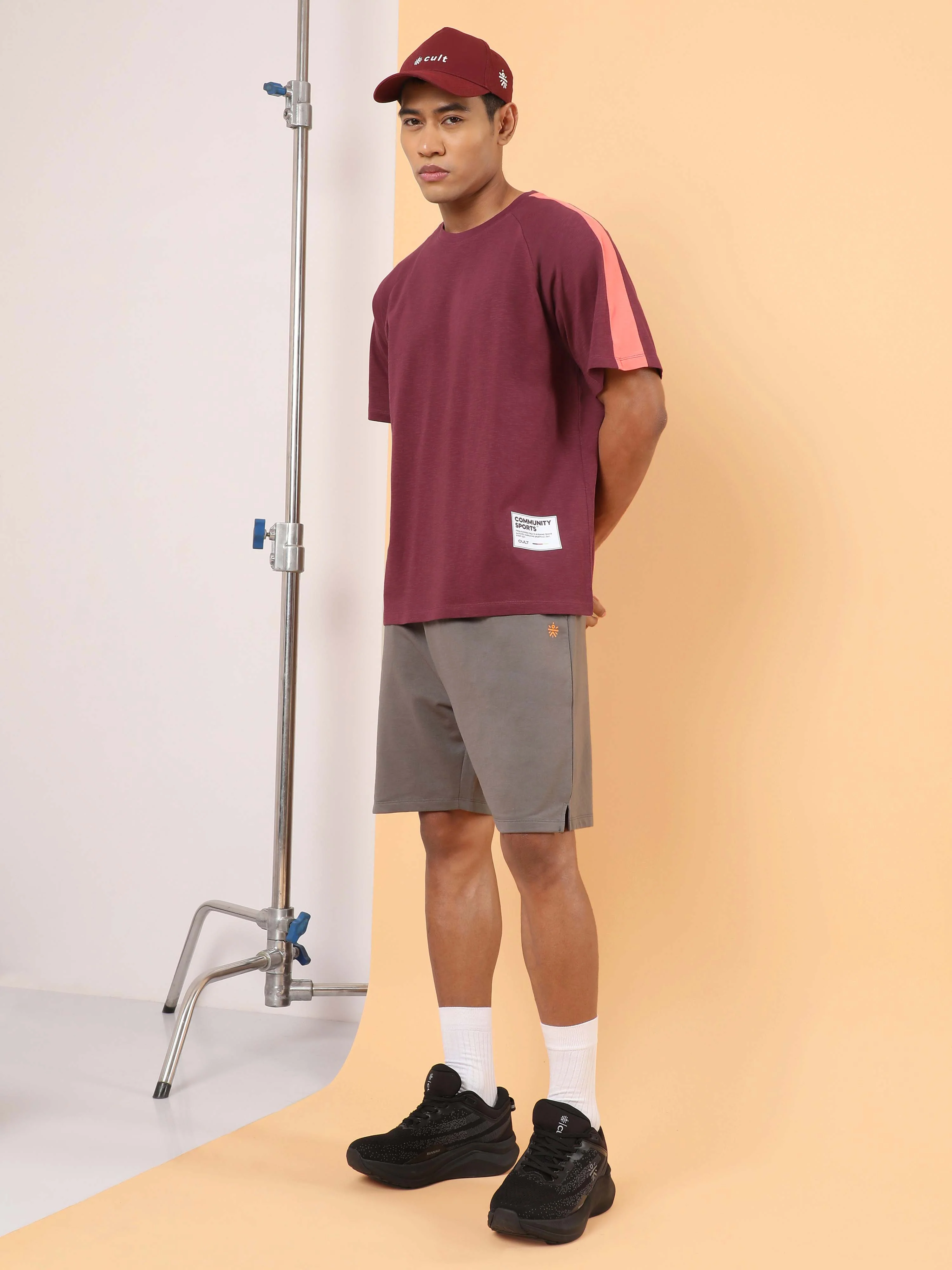 Men's Maroon Community Sports Relaxed fit T-shirt - Image 2