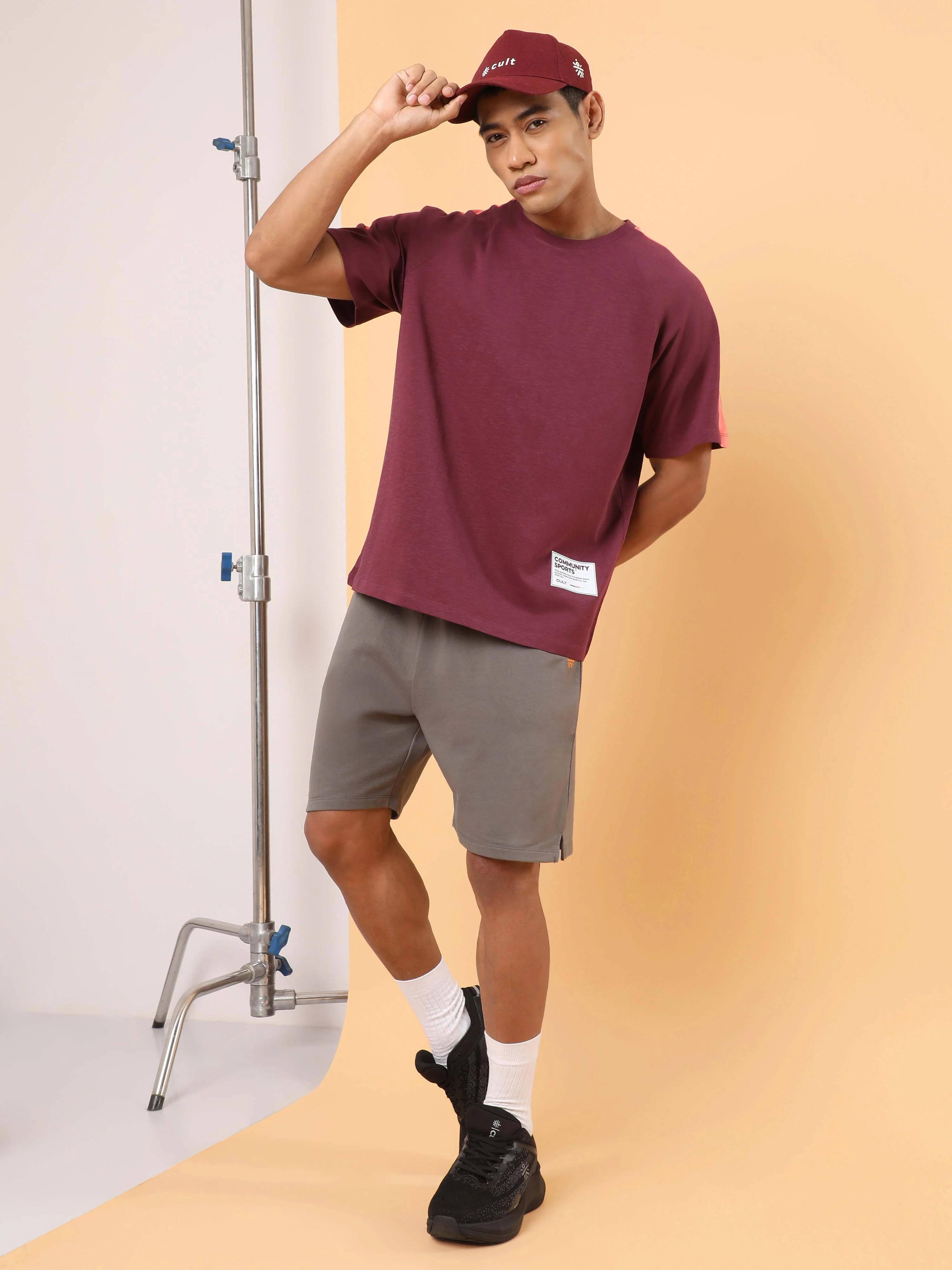 Men's Maroon Community Sports Relaxed fit T-shirt - Image 3