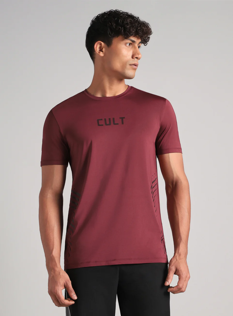 Men's Maroon Contour Vent Training T-Shirt - Image 4