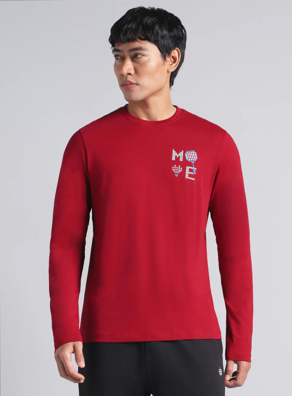 Men's Maroon Courtside Print Full Sleeve T-shirt - Image 4