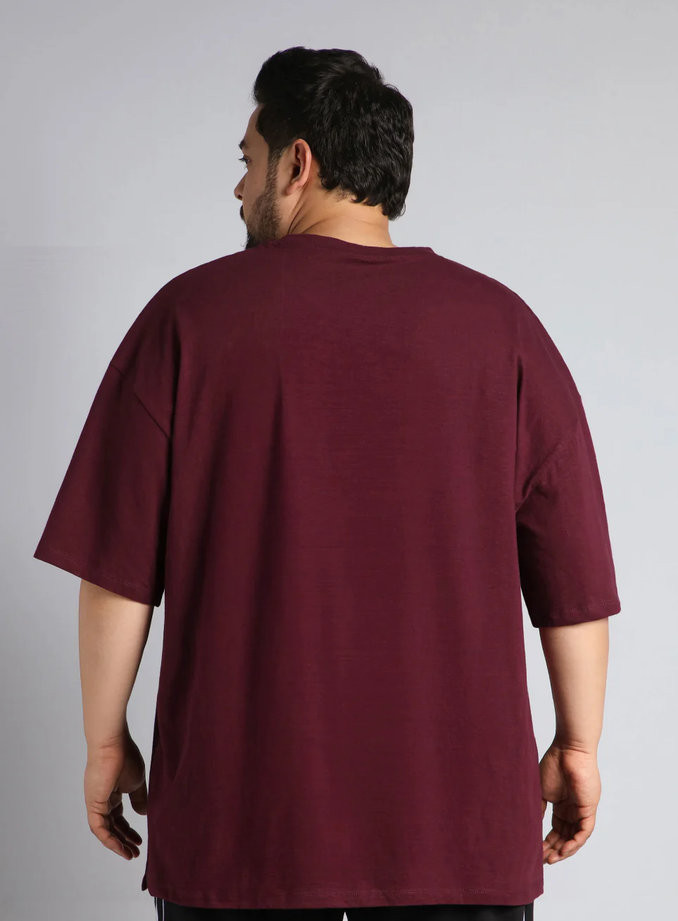 Men's Maroon Cult Graphic Plus Size Oversized fit T-shirt - Image 6