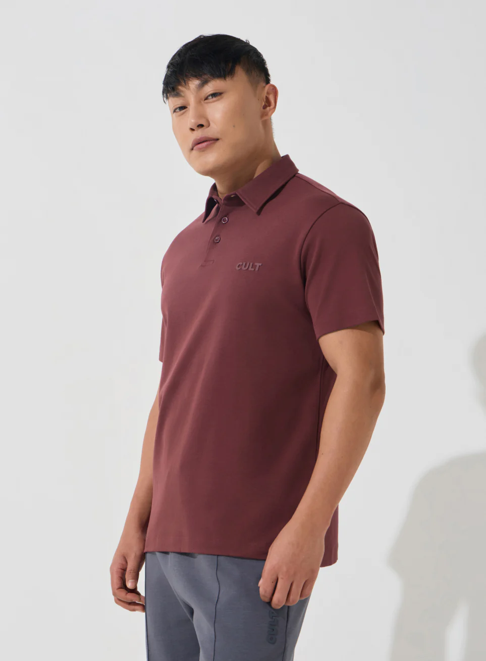 Men's Maroon Everyday Luxe Cotton Polo T-shirt - Image 5