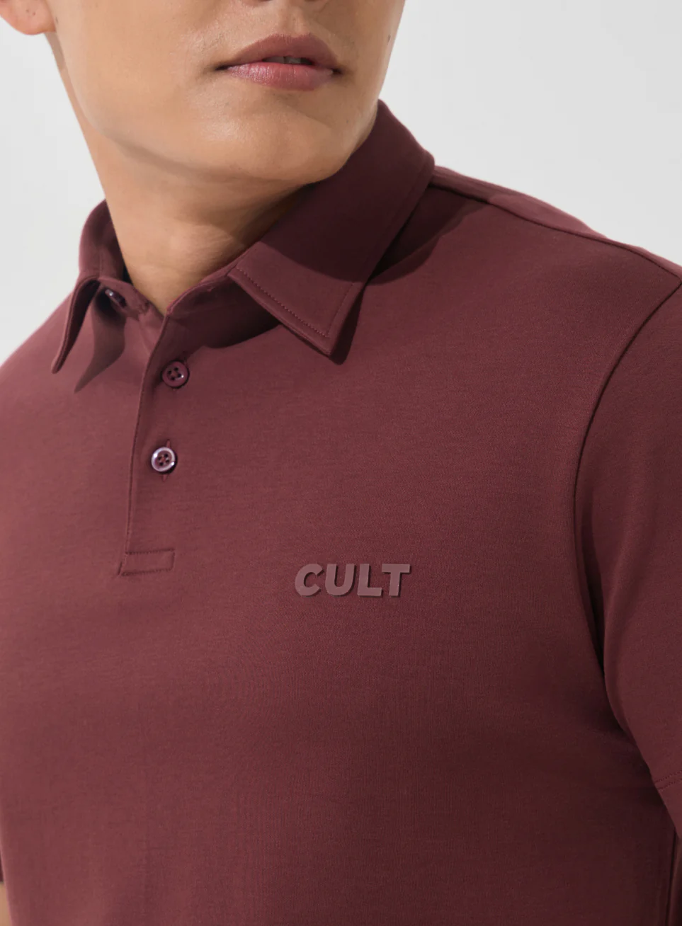 Men's Maroon Everyday Luxe Cotton Polo T-shirt - Image 7