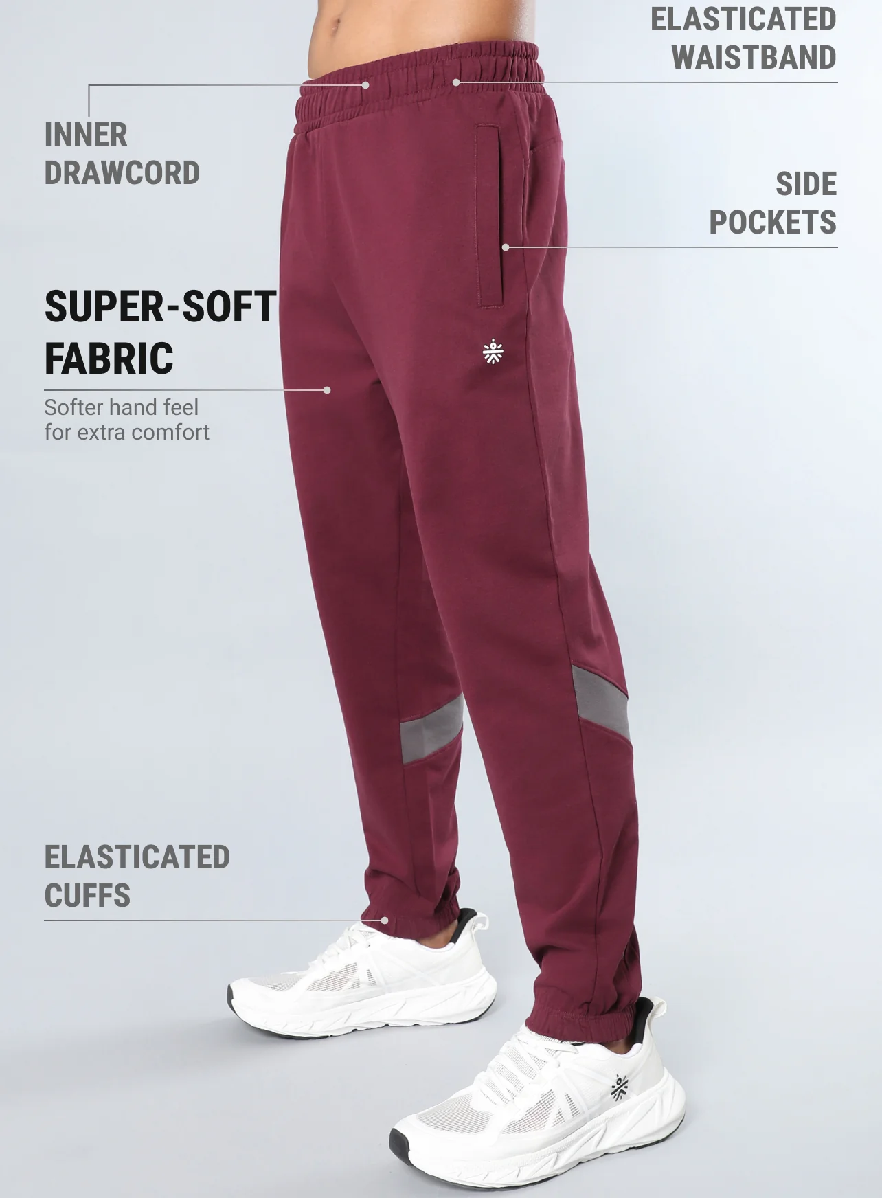 Men's Maroon Move it Joggers - Image 5
