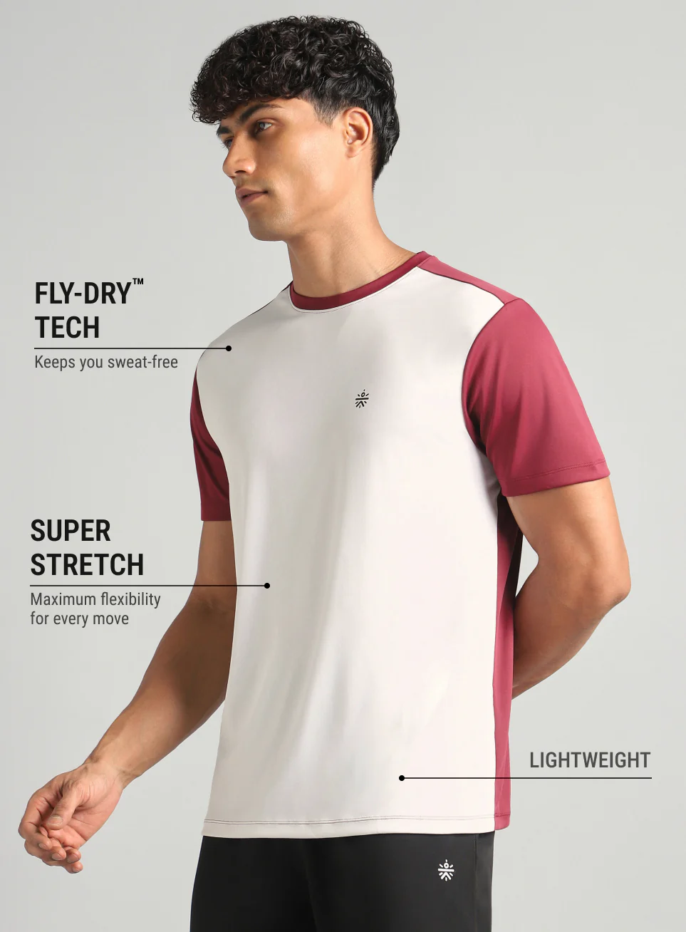 Men's Maroon Play Big FLY-DRY T-shirt - Image 5