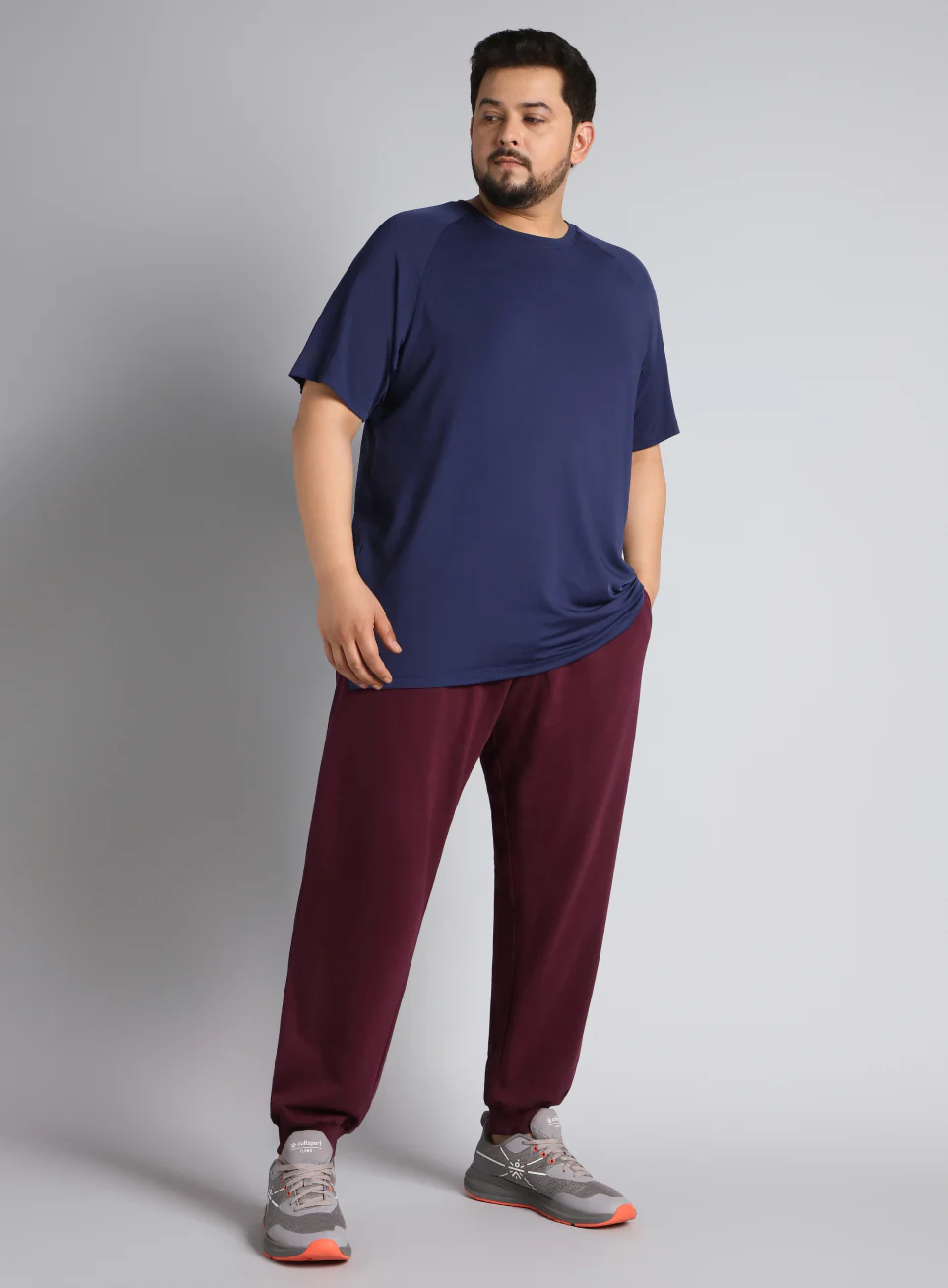 Men's Maroon Plus Size Training Essential Joggers - Image 2