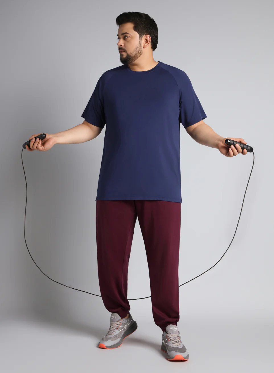 Men's Maroon Plus Size Training Essential Joggers - Image 3