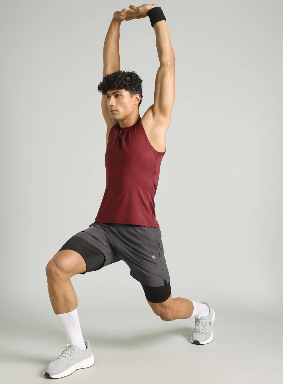 Men's Maroon Power Lifter Compression T-shirt - Image 2