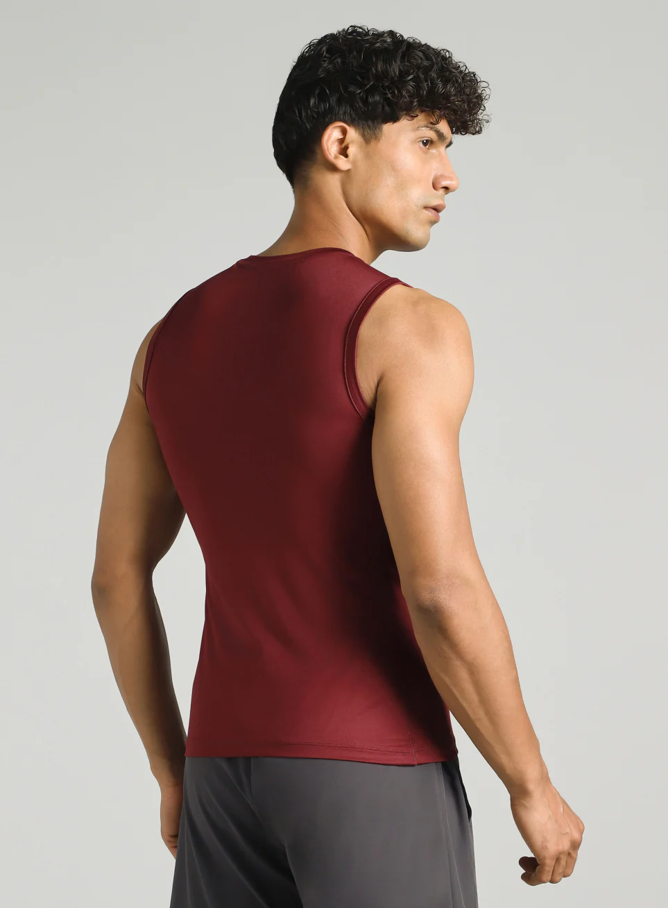 Men's Maroon Power Lifter Compression T-shirt - Image 6
