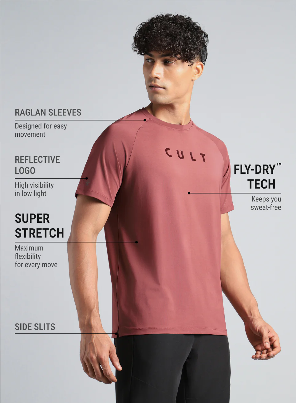 Men's Maroon Pro Run Athlete T-shirt - Image 5