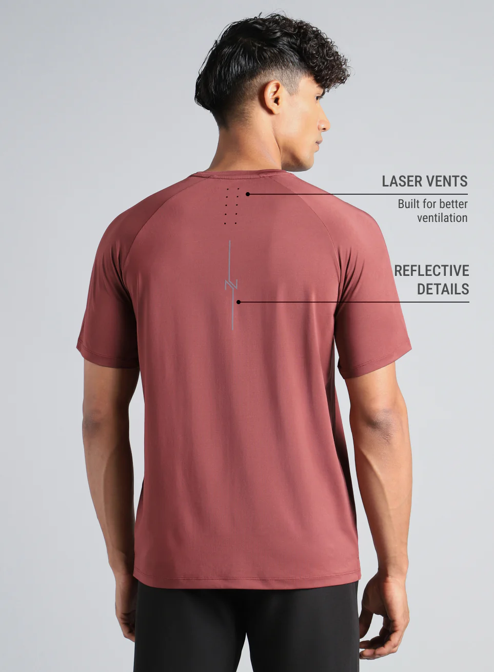 Men's Maroon Pro Run Athlete T-shirt - Image 6