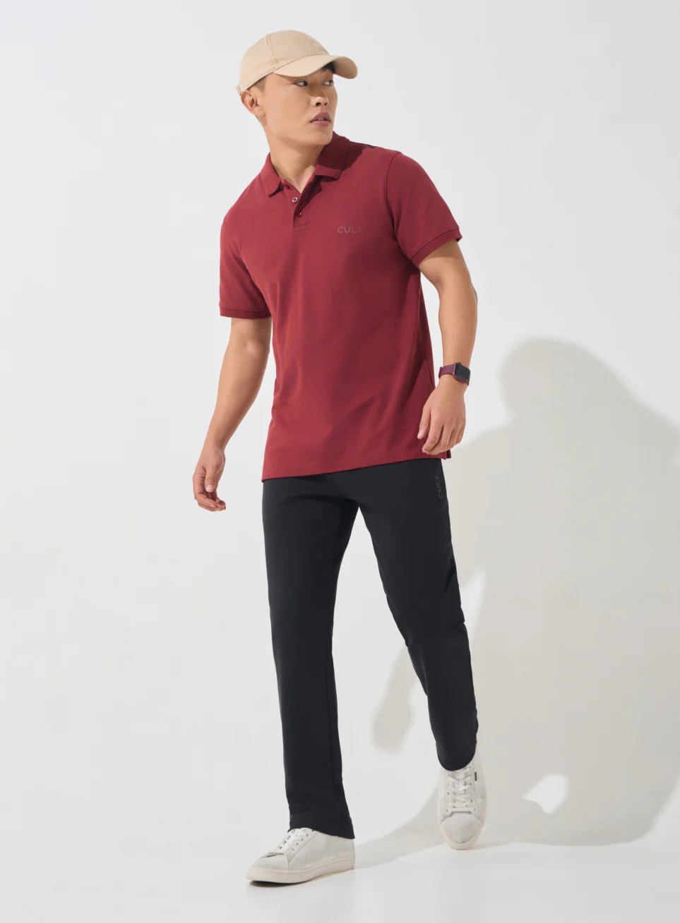 Men's Maroon Soft Form Classic Polo T-shirt - Image 2