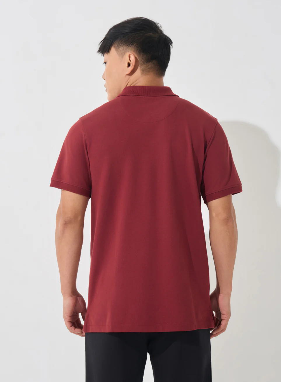 Men's Maroon Soft Form Classic Polo T-shirt - Image 6
