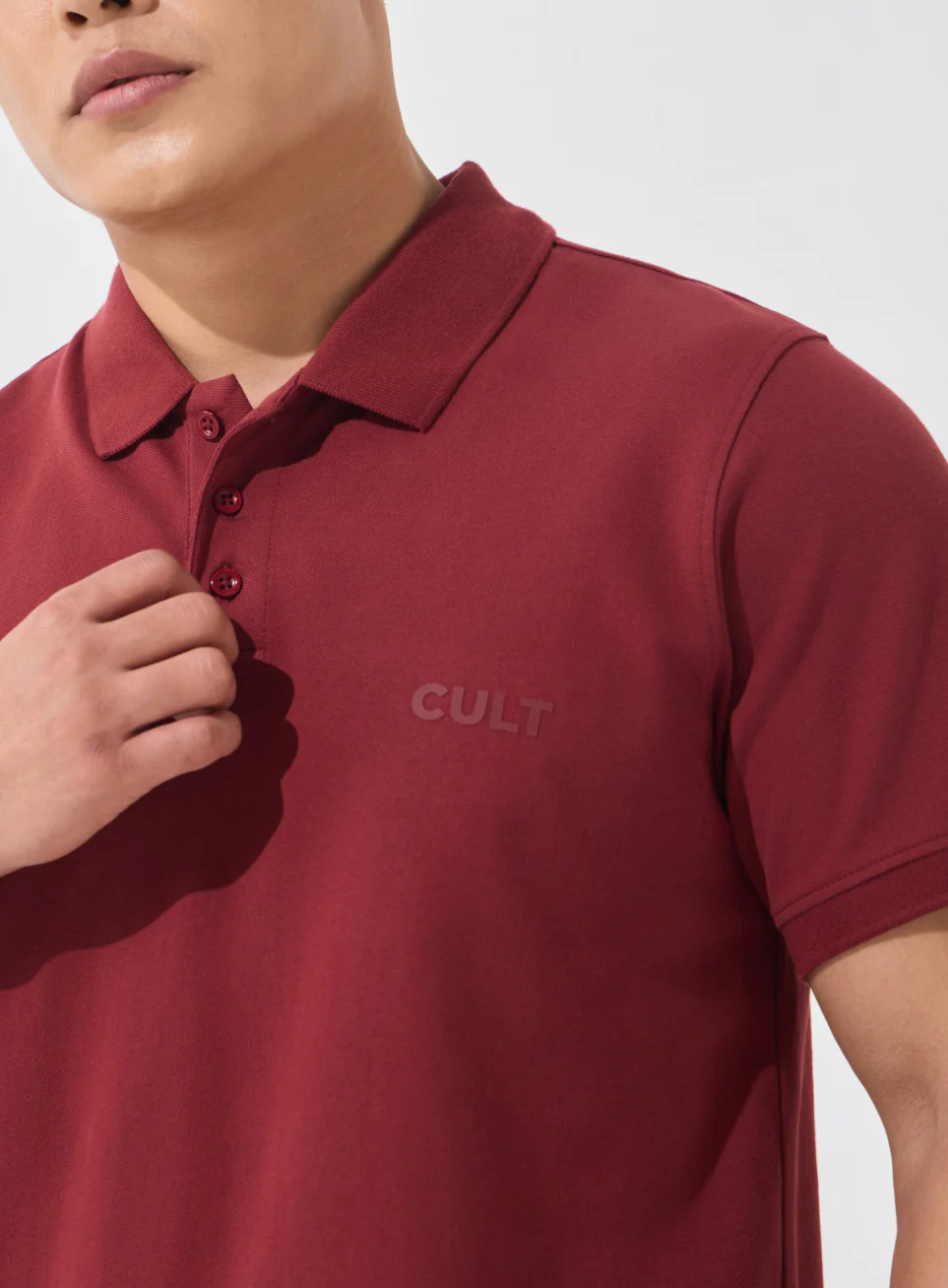 Men's Maroon Soft Form Classic Polo T-shirt - Image 7