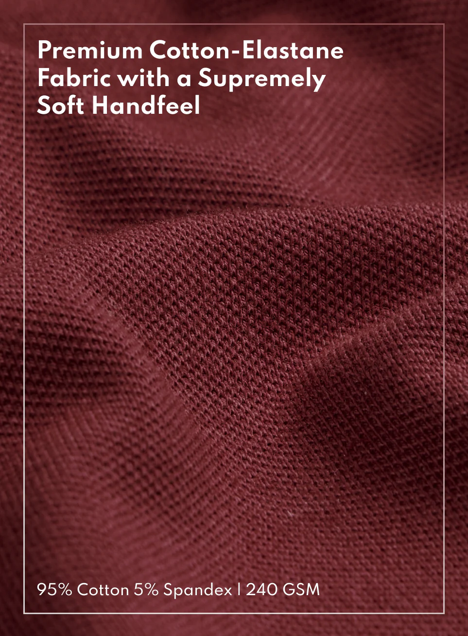 Men's Maroon Soft Form Classic Polo T-shirt - Image 8