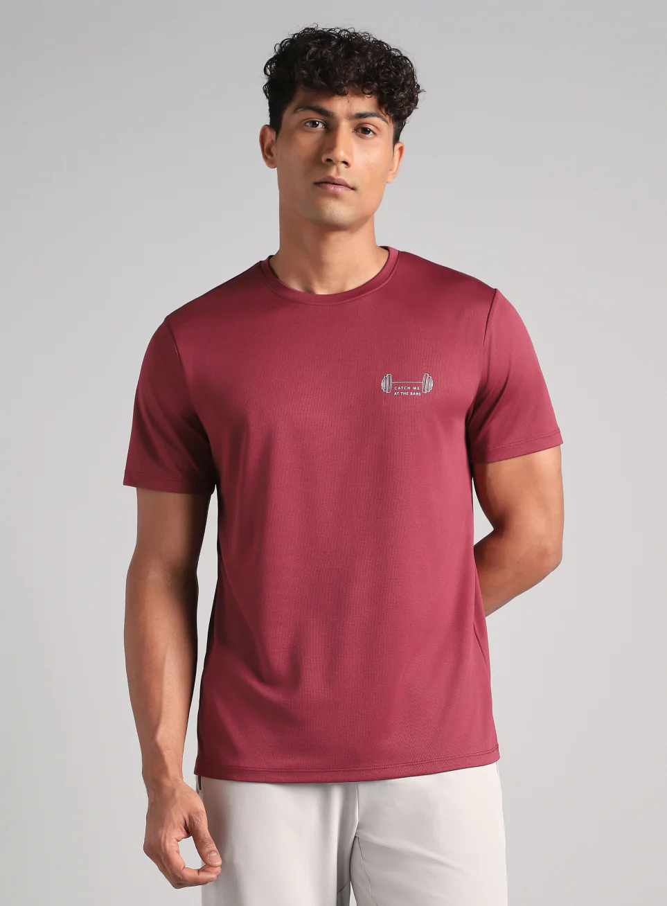 Men's Maroon Training Graphic T-Shirt - Image 4
