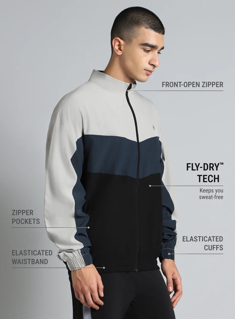 Men's Multicolour Training Relaxed Fit Layering Jacket - Image 5
