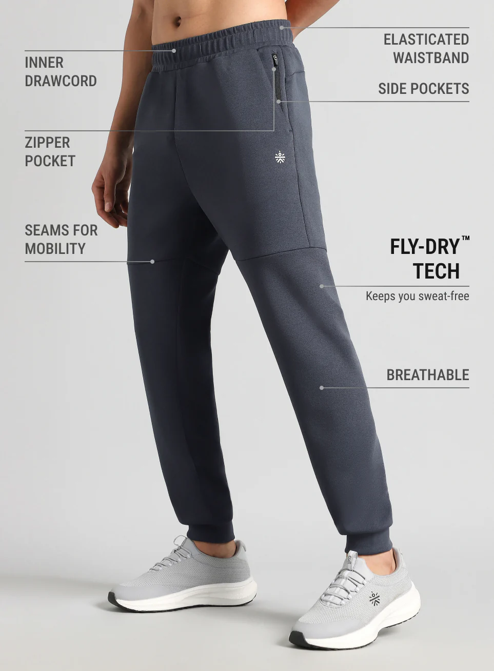 Men's Muscle Activate Grey Joggers - Image 5