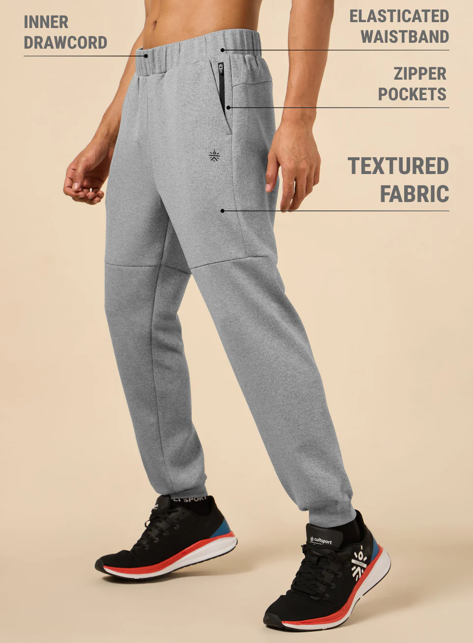 Men's Muscle Activate Grey Joggers - Image 5