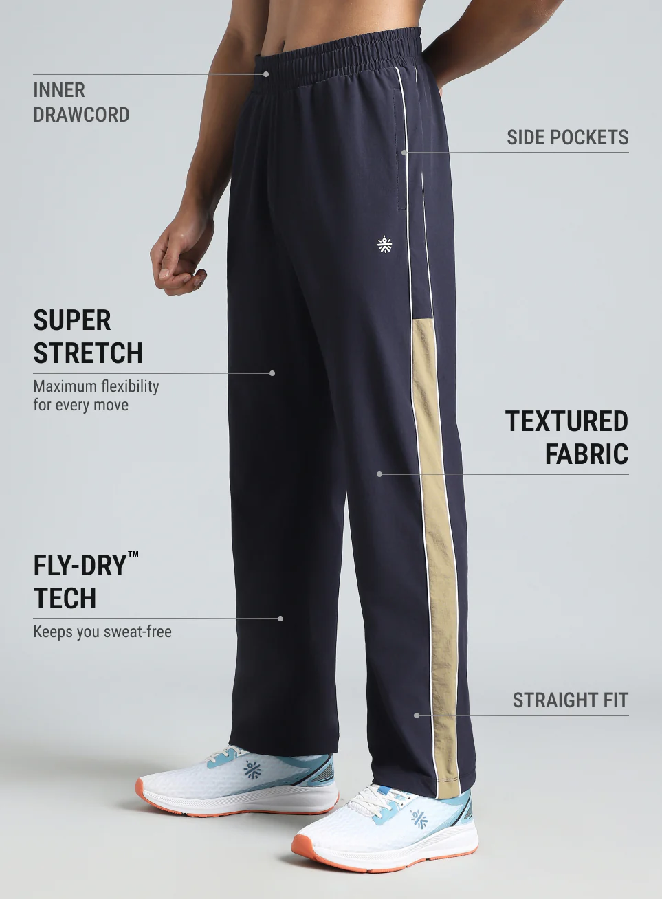 Men's Navy Active Day Out Trackpants - Image 5