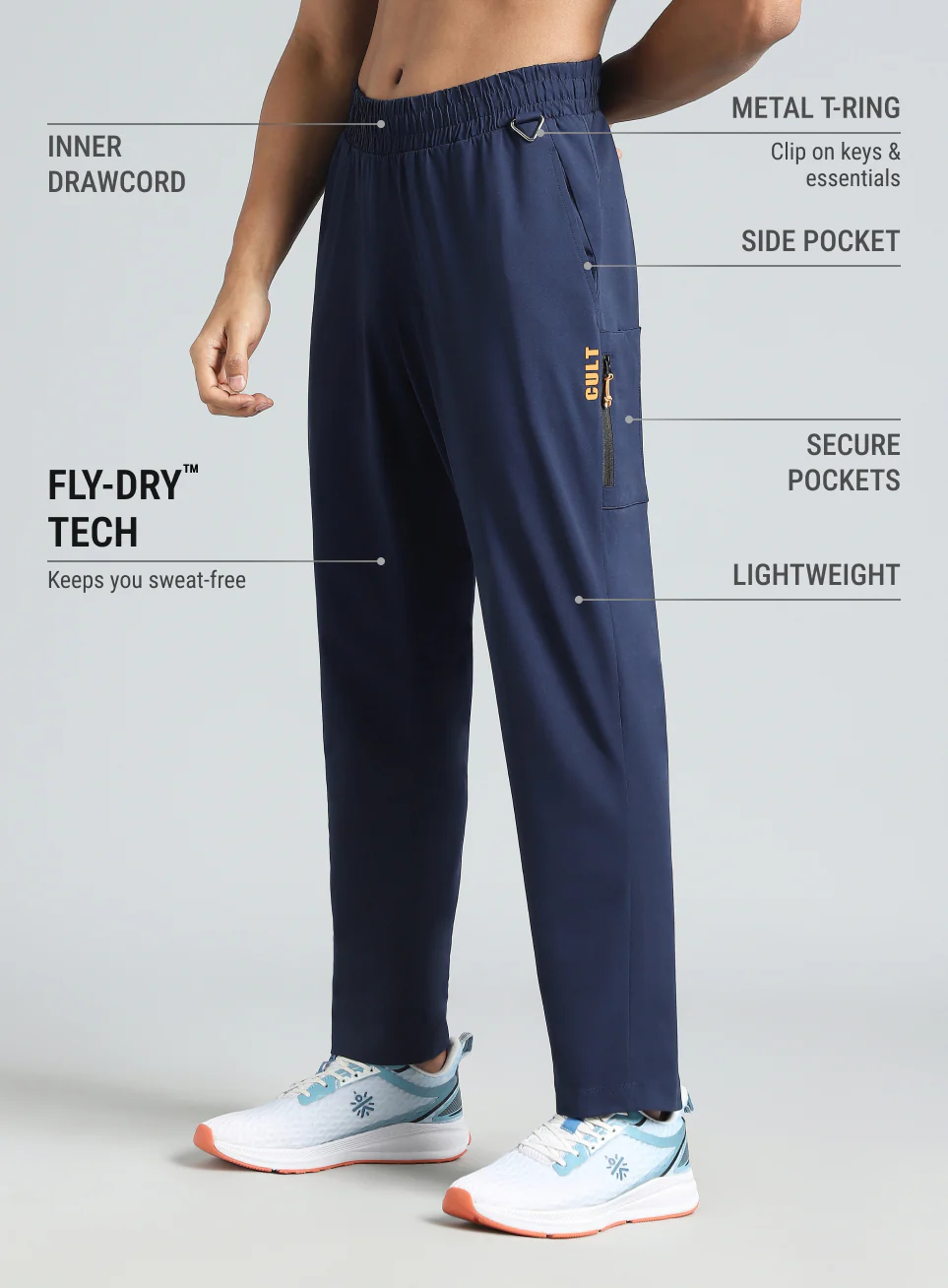 Men's Navy Airport Travel Trackpants - Image 5