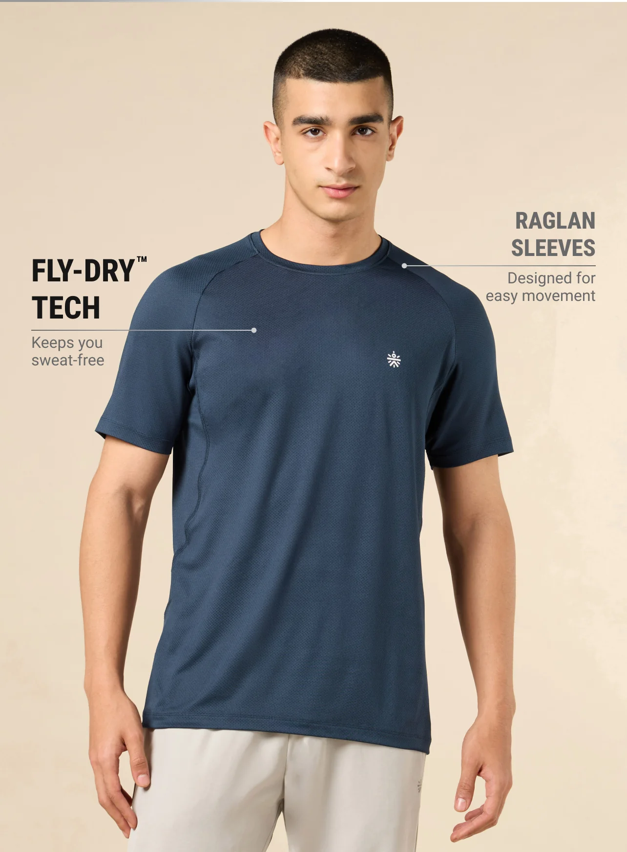 Men's Navy All Day Sports Training T-shirt - Image 4