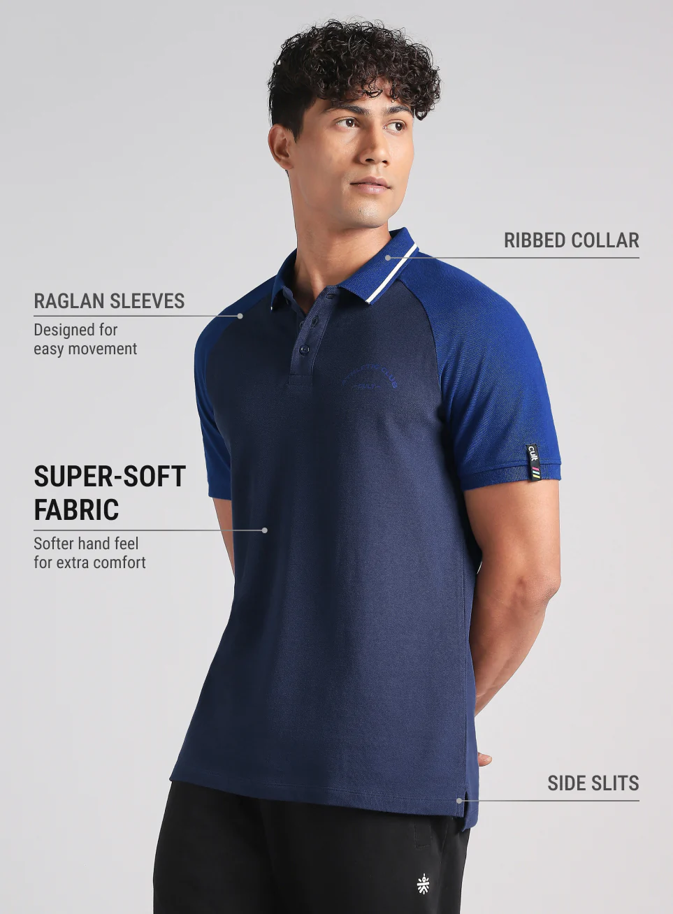 Men's Navy Athletic Club Polo T-Shirt - Image 5