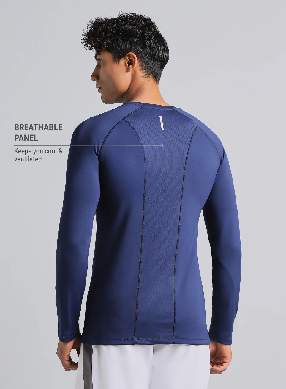 Men's Navy Build Up Performance Recycled Poly T-shirt - Image 6