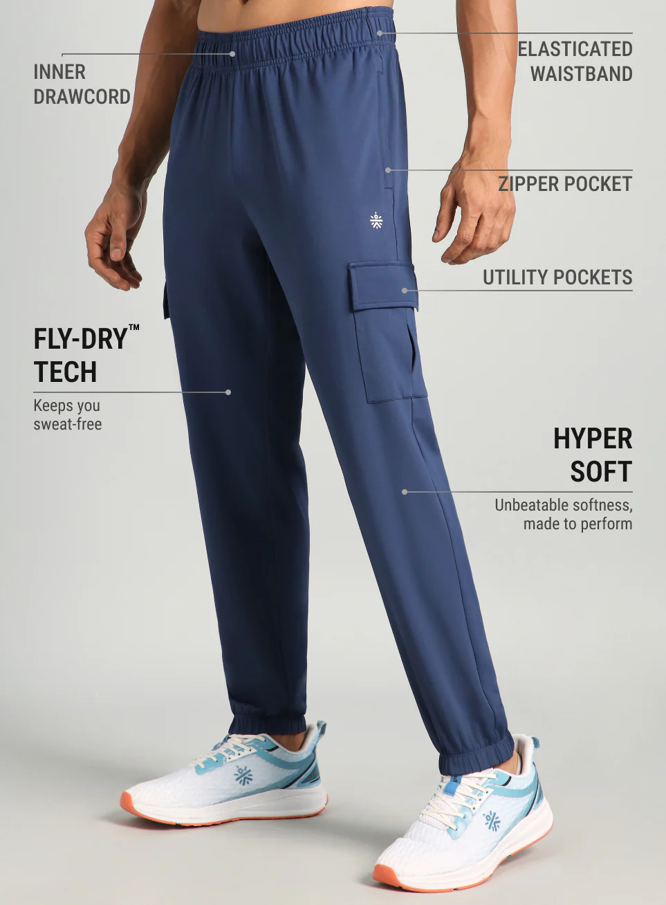 Men's Navy Cargo Training Joggers - Image 5