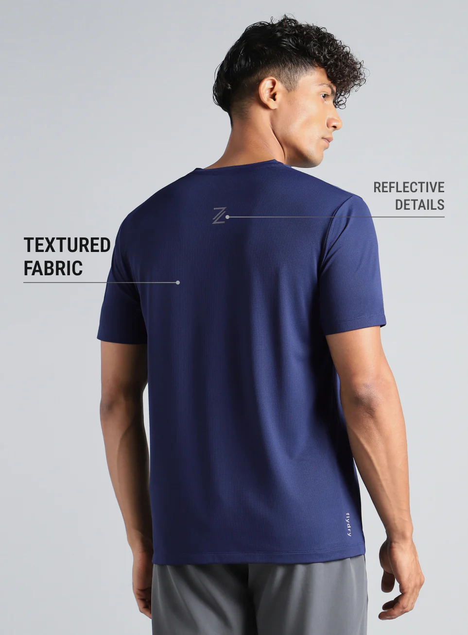 Men's Navy Chill Knit Run T-shirt - Image 6