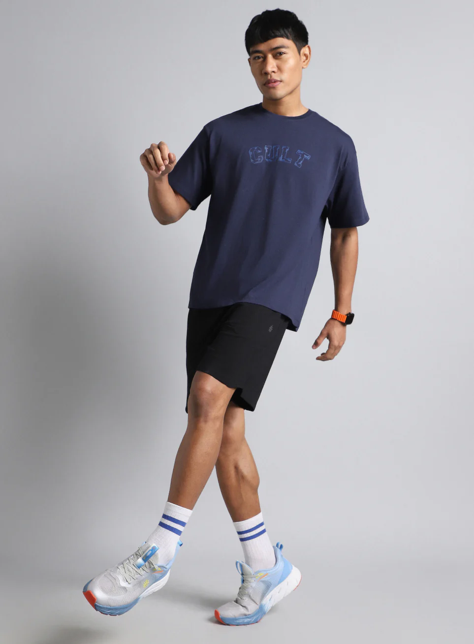 Men's Navy Cult Branding Graphic Relaxed T-shirt - Image 2