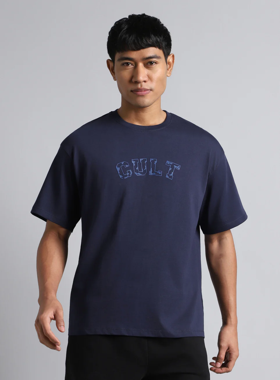 Men's Navy Cult Branding Graphic Relaxed T-shirt - Image 4