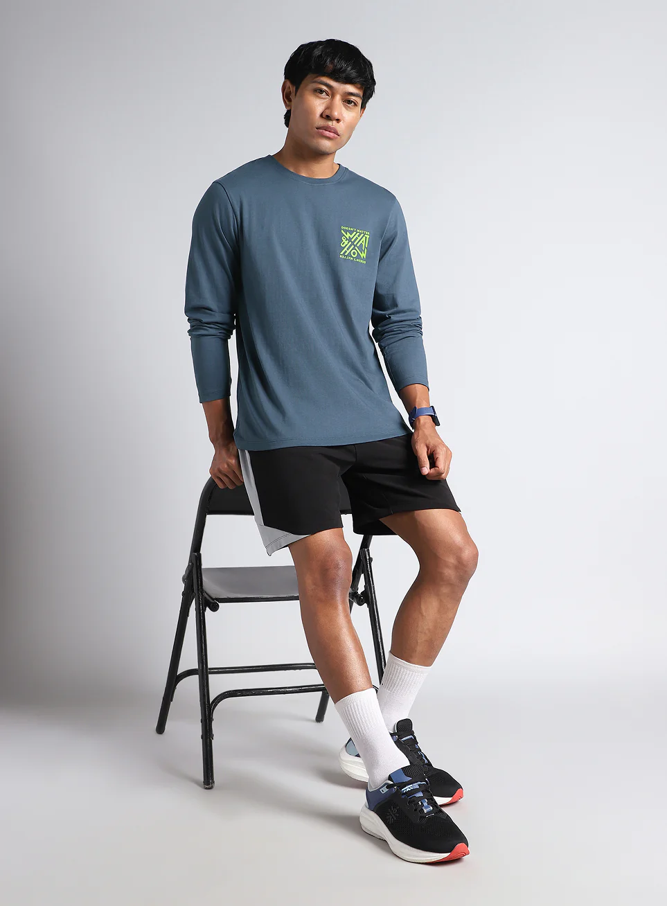 Men's Navy Cult Graphic Full Sleeve T-shirt - Image 2