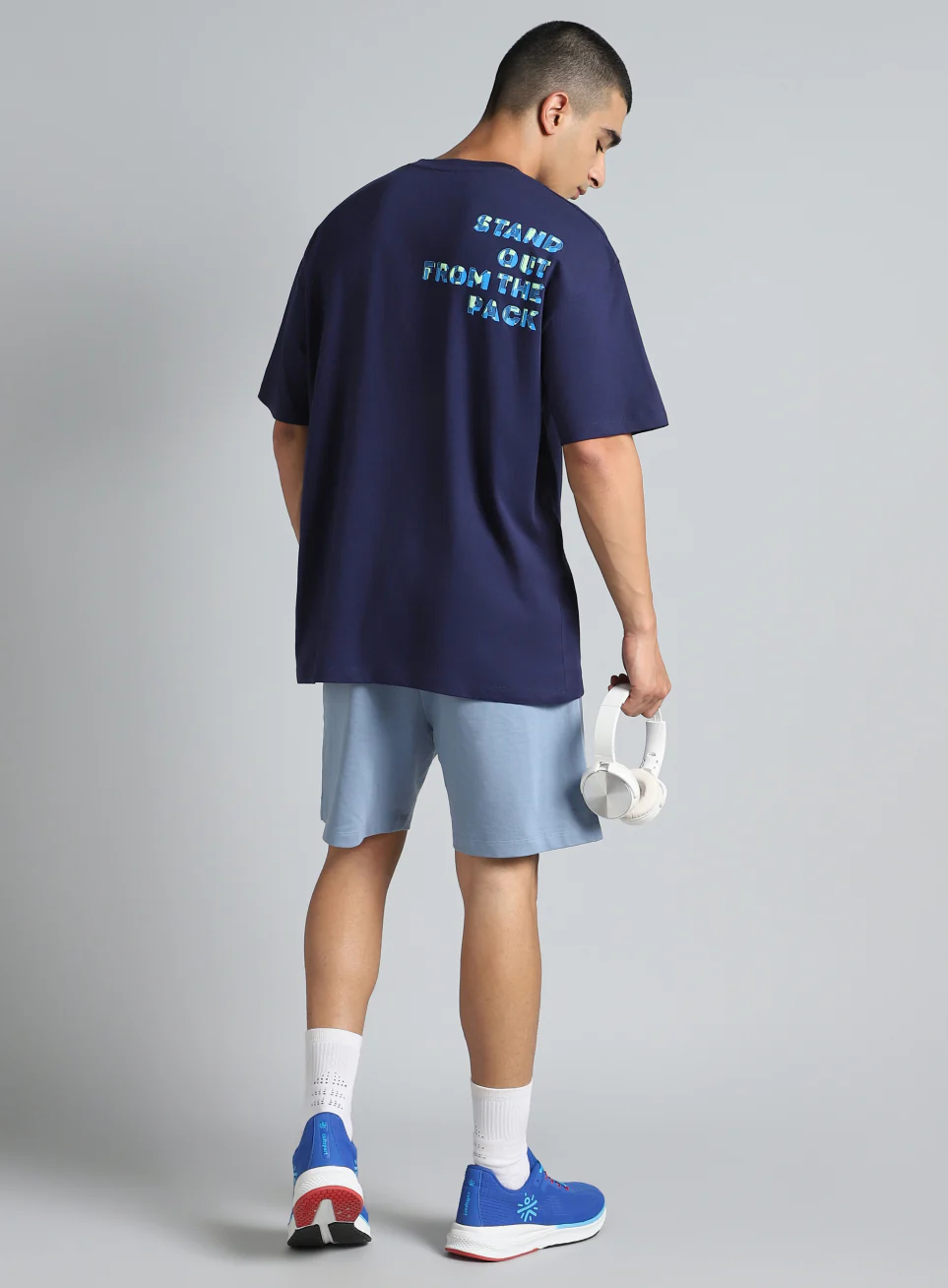 Men's Navy Cult Graphic Oversized Fit T-shirt - Image 3