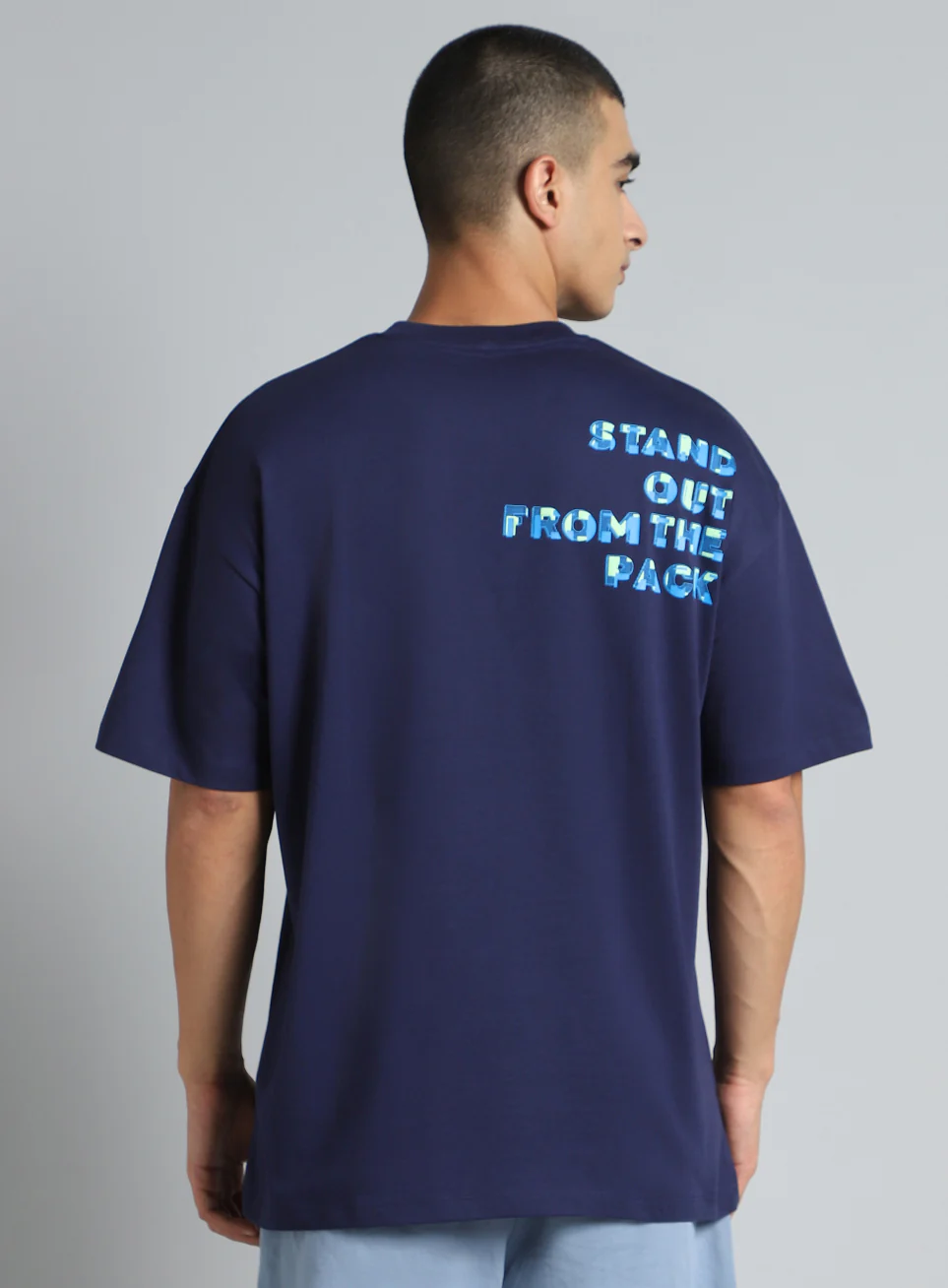 Men's Navy Cult Graphic Oversized Fit T-shirt - Image 6