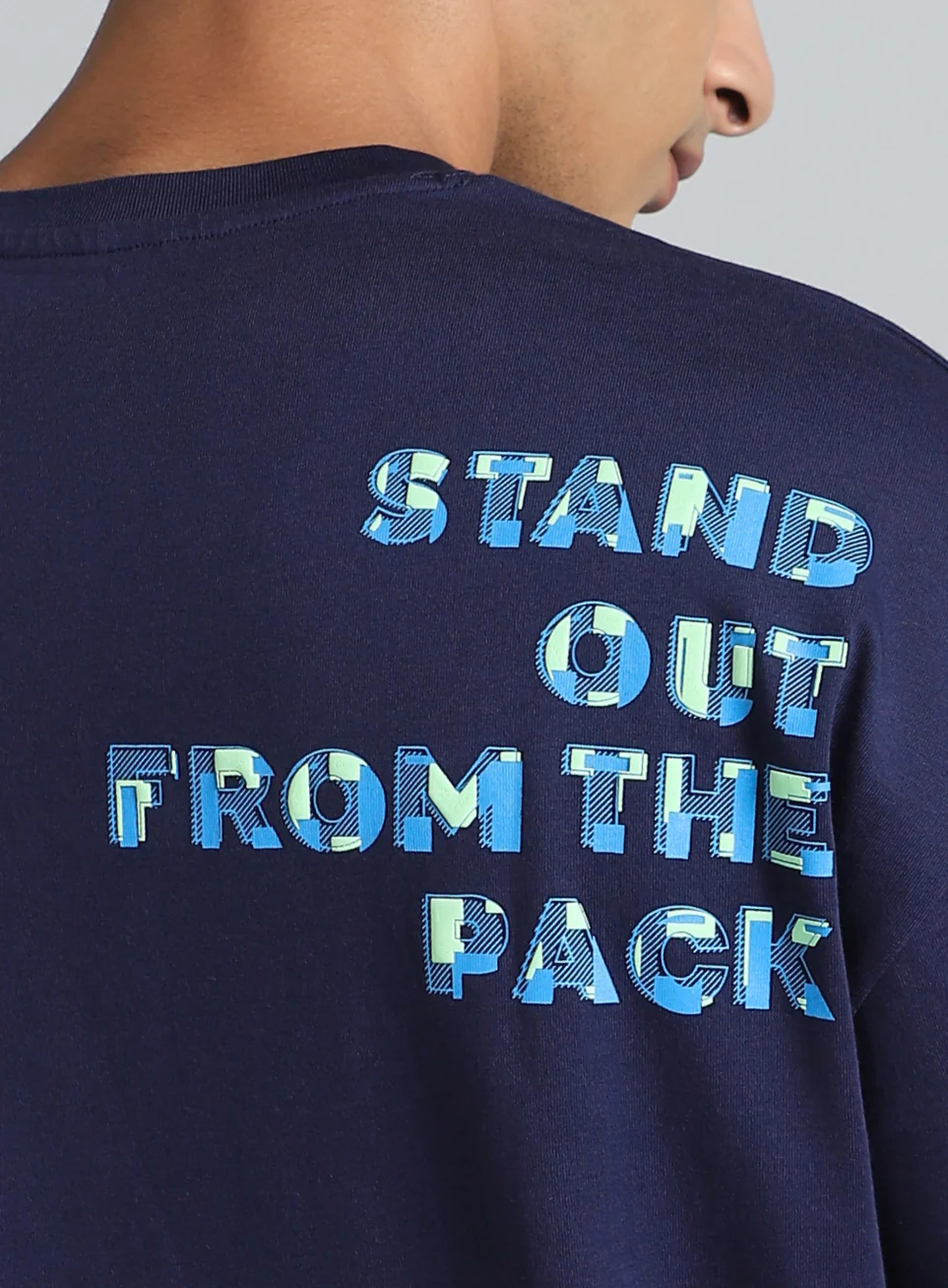 Men's Navy Cult Graphic Oversized Fit T-shirt - Image 8