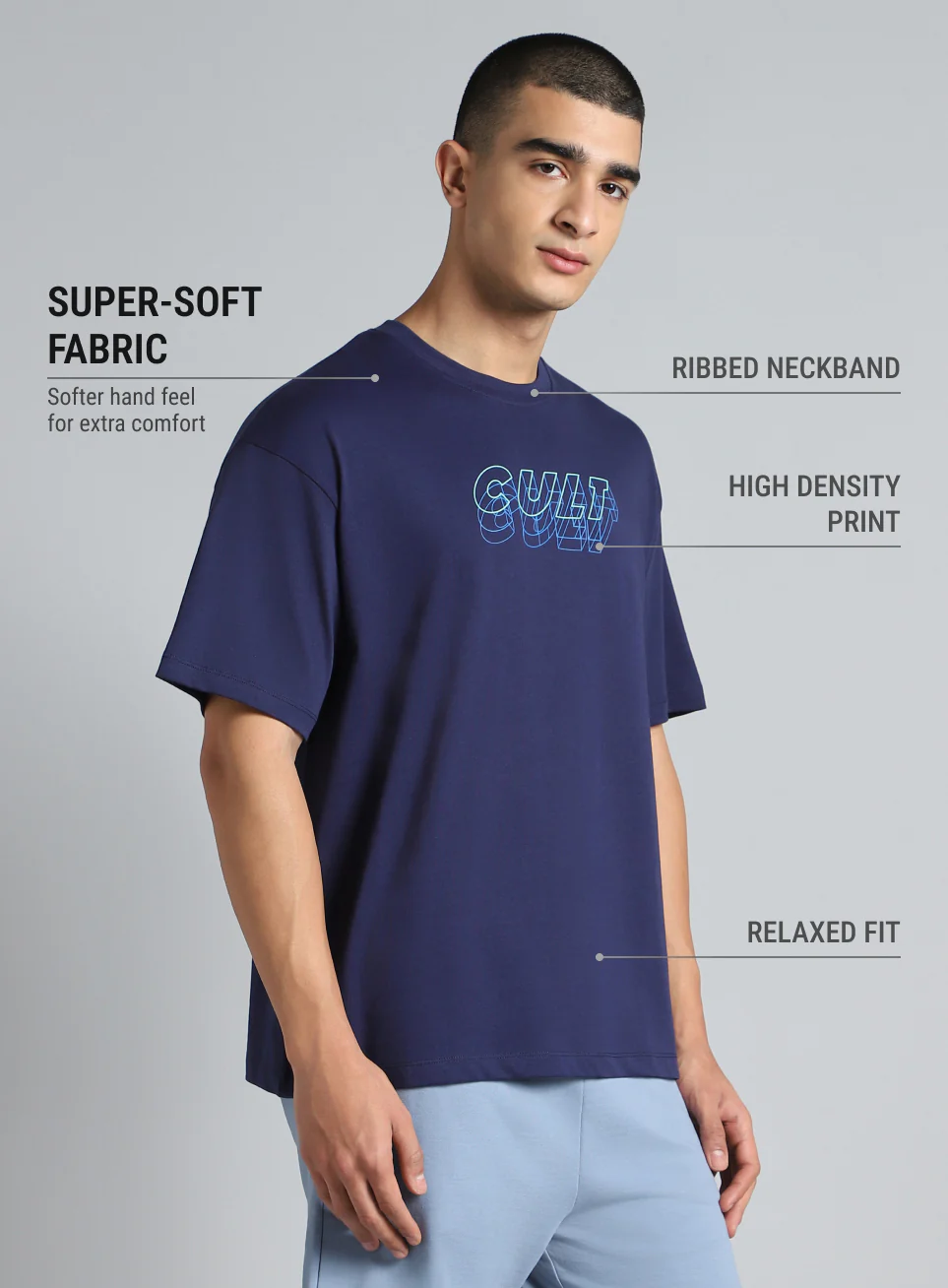 Men's Navy Cult Graphic Relaxed Fit T-shirt - Image 5
