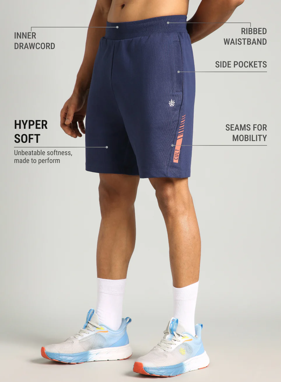 Men's Navy Cult Power-Up Training Shorts - Image 5